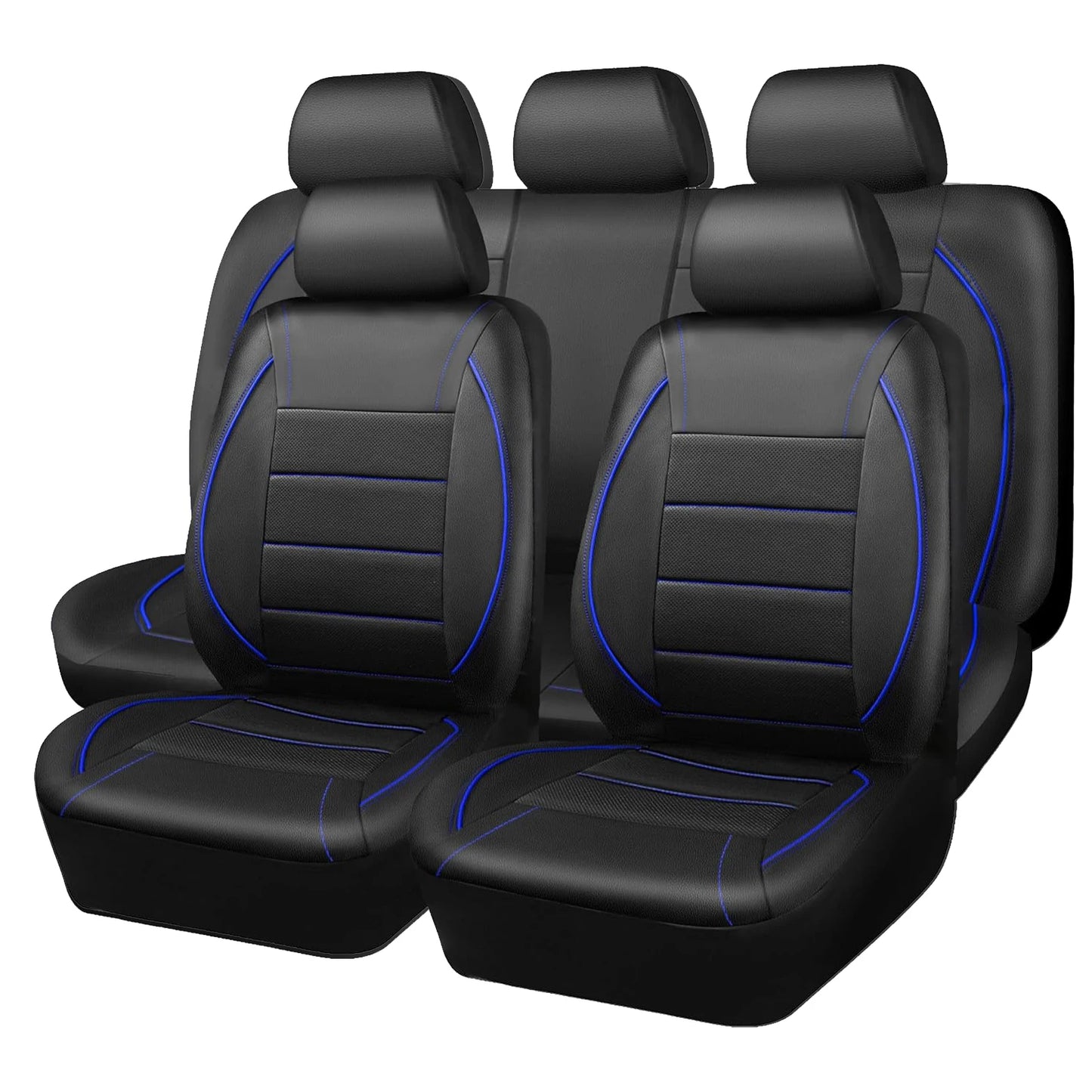 Universal Leather Car Seat Covers Simple Style Breathable 5 Seat Car Seat Cover