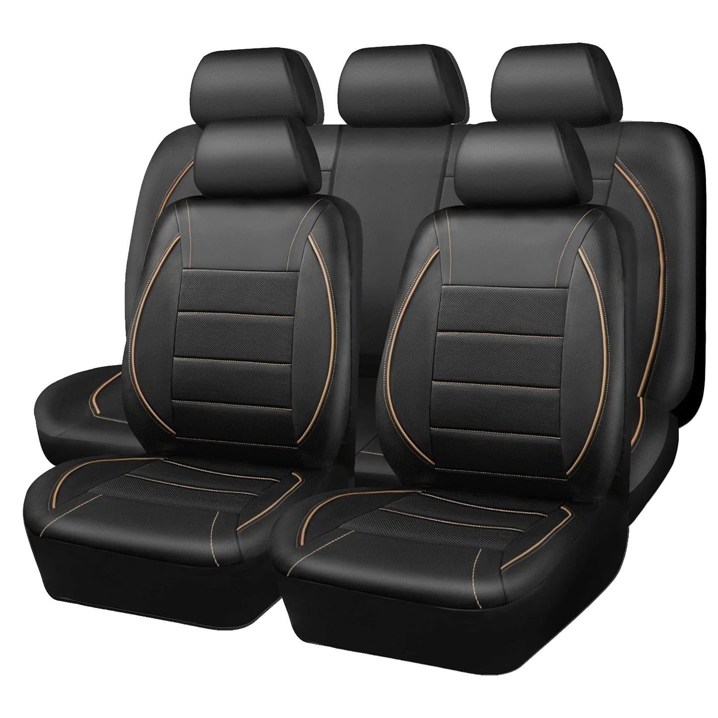 Universal Leather Car Seat Covers Simple Style Breathable  5 Seat Car Seat Cover