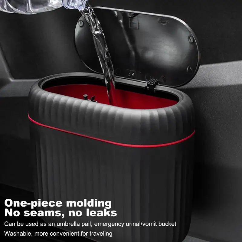Hanging Car Trash Can with Lid Garbage Storage Organizer Bin Garbage Container Waste Organizer Garbage Box Car Accessories