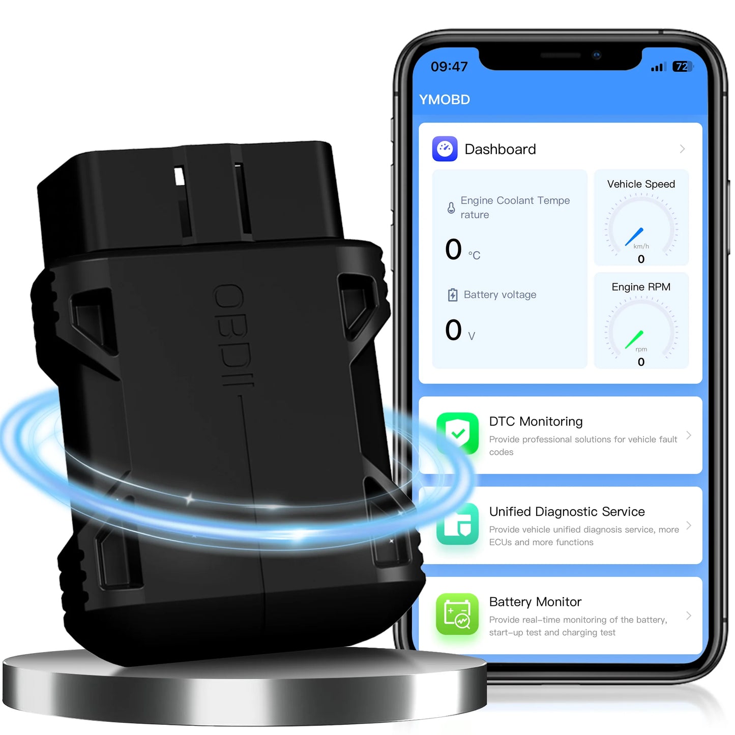 OBD2 Scanner Bluetooth 5.0 Car Auto Diagnostic Scan Tool for iOS iPhone Android Check Engine Light Reset OBD II Code Reader