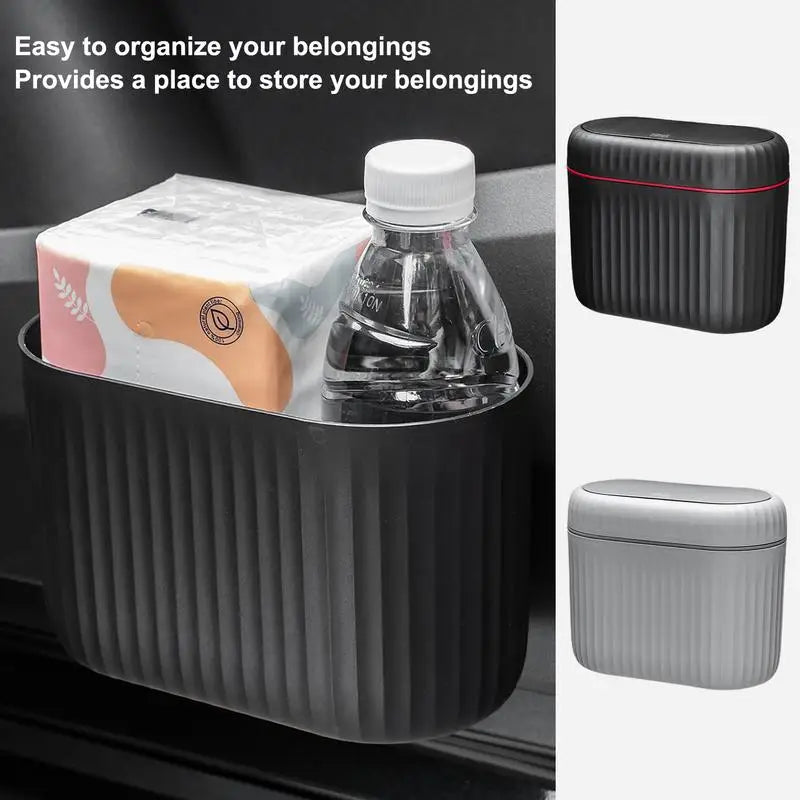 Hanging Car Trash Can with Lid Garbage Storage Organizer Bin Garbage Container Waste Organizer Garbage Box Car Accessories